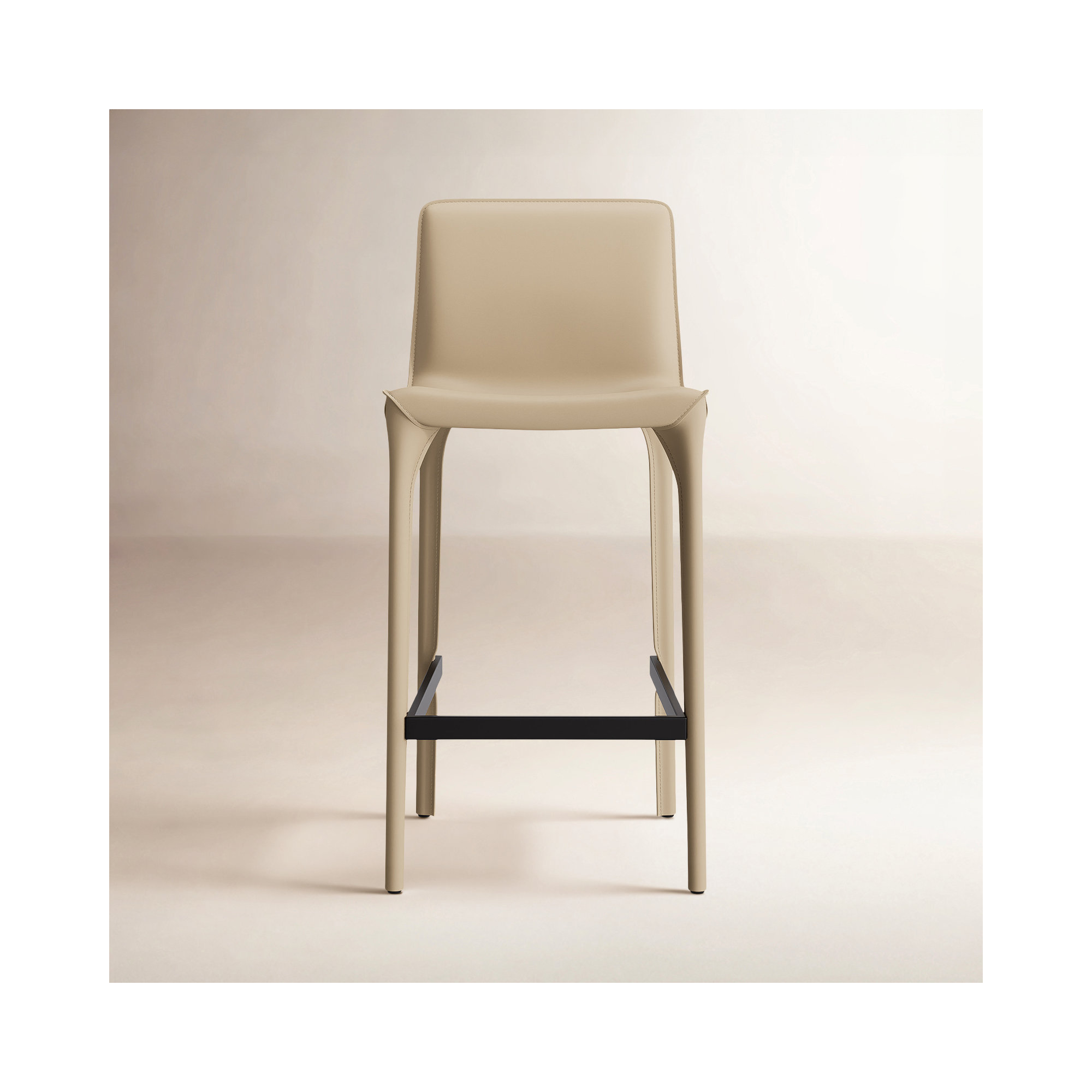 Vannes Vegan Leather Barstool, 1, Khaki