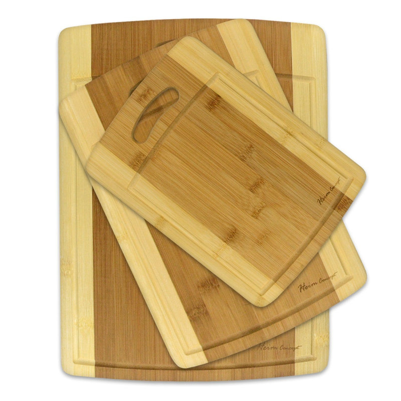 3 Piece Bamboo Cutting Board Set