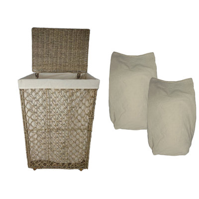 Foldable Natural Seagrass Laundry Basket