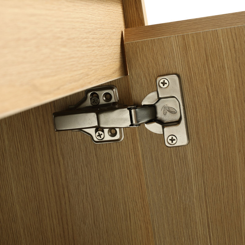 Meuble-lavabo autoportant de 91 cm (36 po) avec rangement - 2 portes d'armoire à fermeture amortie - Bois d'ingénierie - Chêne moderne - Nombreuses possibilités d'aménagement