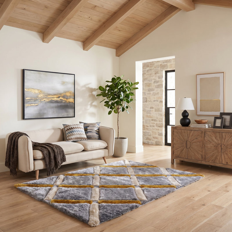 Eulamae Abstract Indoor Rug, Rectangle 5' x 7'