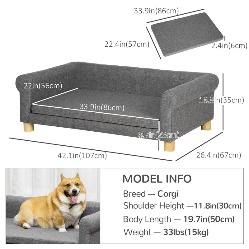Removable Seat Cushion Dog Sofa