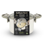 Gotham Steel Stock Multipurpose Pasta Pot with Strainer Lid & Twist and Lock Handles