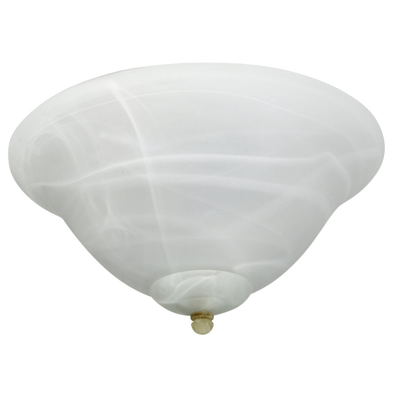 2 - Light Bowl Ceiling Fan Light Kit, Medium Base CFL, White Swirl Glass