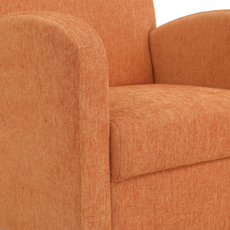 Fauteuil club avec repose-pieds 29,25 po Kaelan, 100 % polyester orange