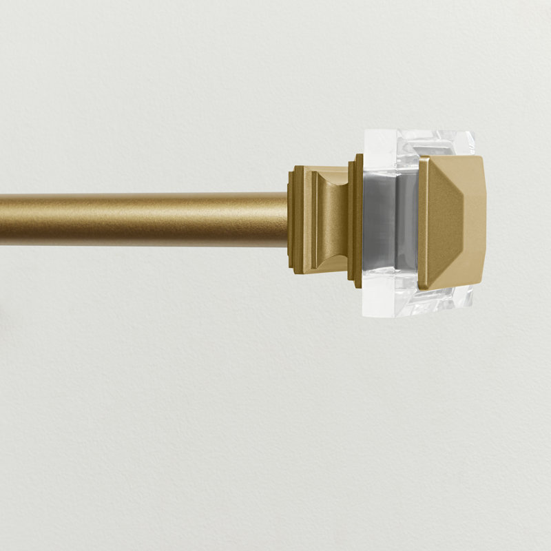 Ensemble de tringle à rideaux et de faîteaux coordonnés de 1 po Exclusive Home Prism, réglable, Or