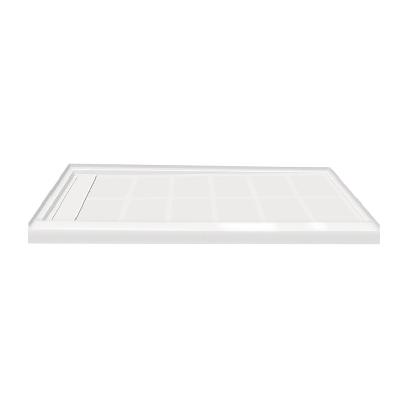 White Rectangular 60" x 36" Shower Base with Left Drain