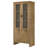 Distressed Light Brown 4-door Display Cabinet