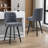 Swivel Bar Stools, Upholstered Counter Stool with Solid Wood Frame-1456014494