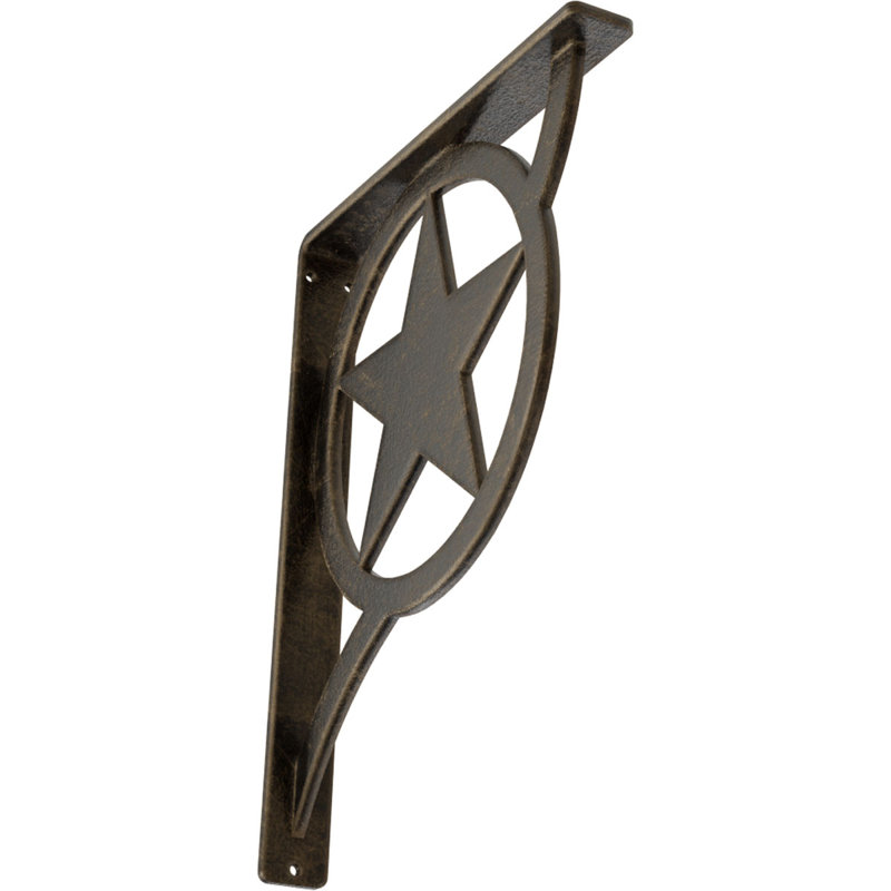 Support en fer forgé Austin, Or pâle antique, H 12 po x l 1,5 po x P 10 po