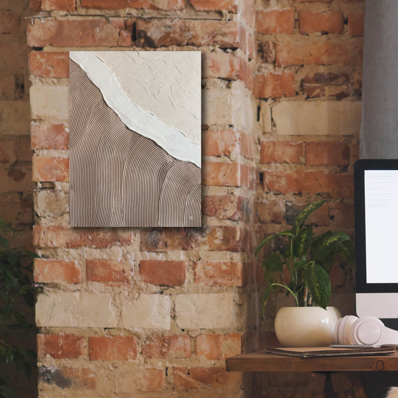 «Epic Graffiti« Neutral Ocean »par Sarah Adams, art mural sur toile, H 16 po x l 12 po x P 0,75 po