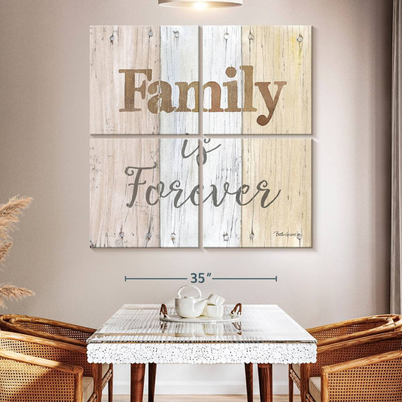 Plaque murale Kema Farmhouse Family Forever, H 50 po x l 50 po