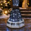 Lampadaire de décoration de Noël 60 po avec DEL blanc froid et nœud rouge pré-éclairé, noir