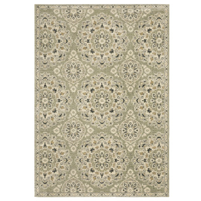 Tapis beige tissé à la machine Caryll