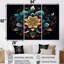 Ensemble de salon mural art floral turquoise et or boho mandala-2128005629-2128005631