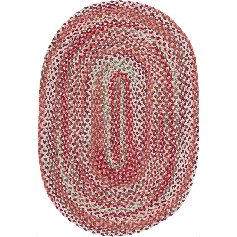 Blitar Flat Weave Cotton Geometric Rug, Oval 3' x 5'