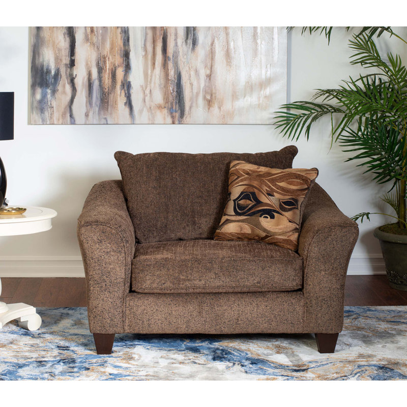 Chaise avec accoudoirs en tissu Camero, Brun