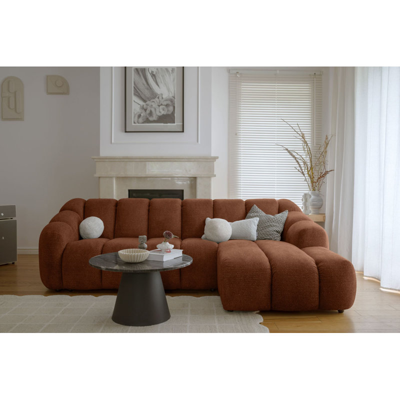 Shell Corner Sofa , Orange, 4, Right Hand Facing