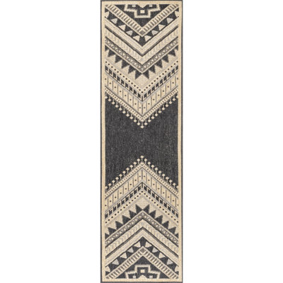 Alsie Southwestern Geometric Power Loomed Indoor/Outdoor Patio Rug