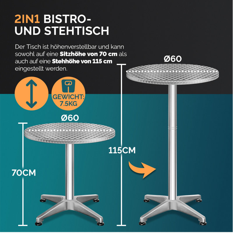 Circular Steel Top Dining Table