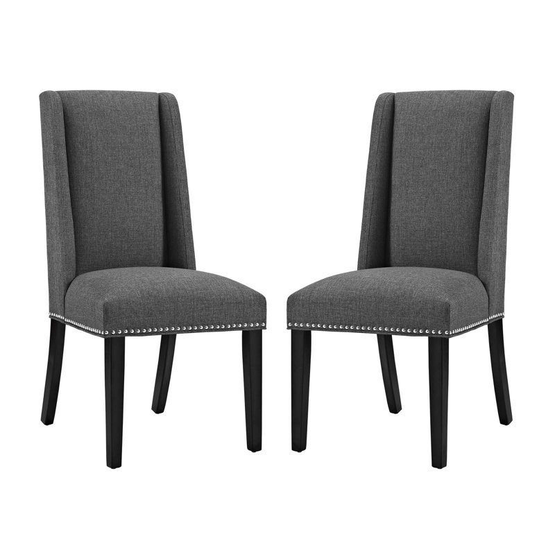 Baron Fabric Upholstered Dining Chairs (Set of 2) by Modway, Gray