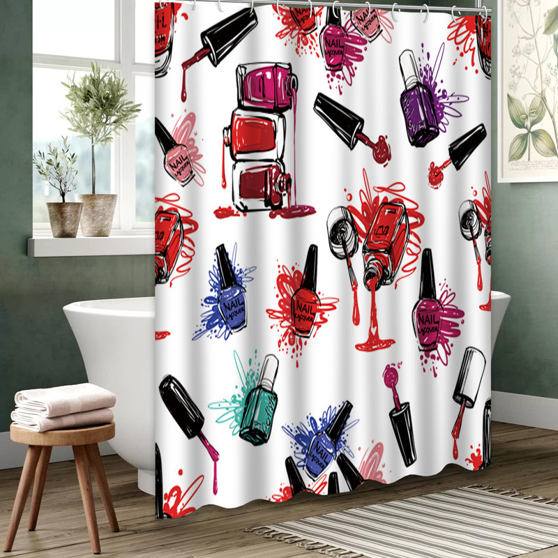 Rideau de douche violet et bleu avec 12 crochets, L 72 po x l 84 po