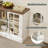  97"W Farmhouse Fireplace TV Stand with Large Storage Space, White-867710208-849217633