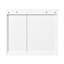 Armoire de salle de bain 32 "avec miroir - fixation murale blanche et 3 tablettes de rangement