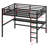 Metal Loft Bed With Power Outlet And LED Lighted, Space-Saving