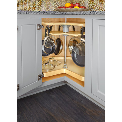 Kitchen Rev-A-Shelf Wooden Kitchen Not-So-Lazy Susan 7 Hook Organizer