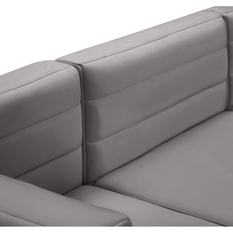 Fauteuil modulaire en velours Enso, Velours gris