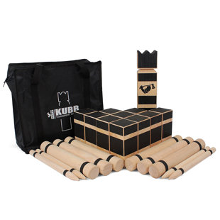 Grown Man Games Solid Wood Kubb with Carrying Case