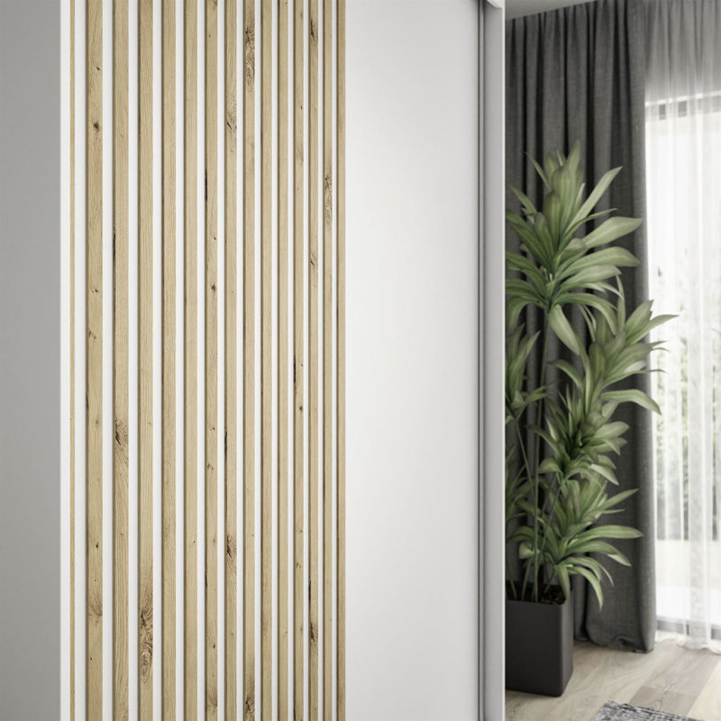 Nobuyasu 2 Door Manufactured Wood Wardrobe, White