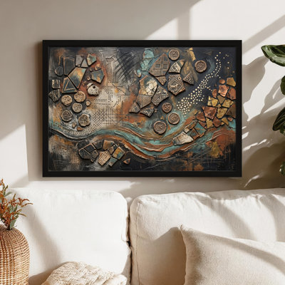 Art mural sur toile noir encadré pour le salon, la chambre à coucher, le bureau ou le vestibule - décoration murale décorative avec texture abstraite