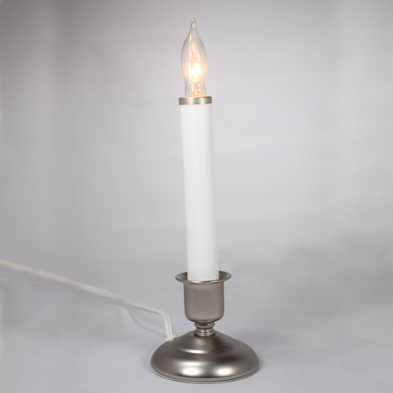 Bougie conique pour fenêtre sans parfum Cape Cod, Blanc / Étain