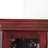 Lighted Mirrored Cabinet, Cherry, Adjustable Shelves, Curio Exhibit Cherry Display Cabinet With Lights & Tempered Glass, Back-2110327417