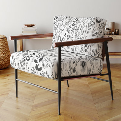 Chaise rembourrée Floral - Fauteuil de jardin noir anthracite doux