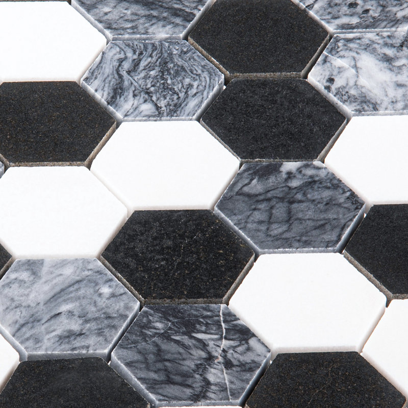 Channing 2 in. Hexagon Honeycomb Mosaic Tile, Shadow He