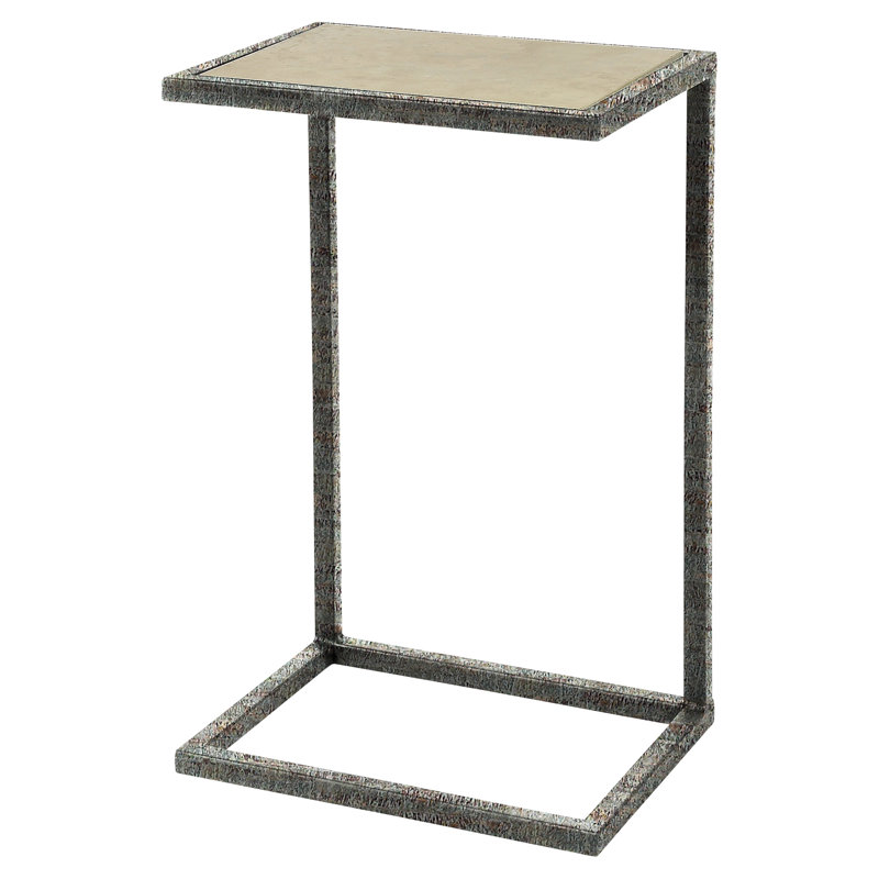 Vegas C End Table, Deep Ocean, Light Travertine