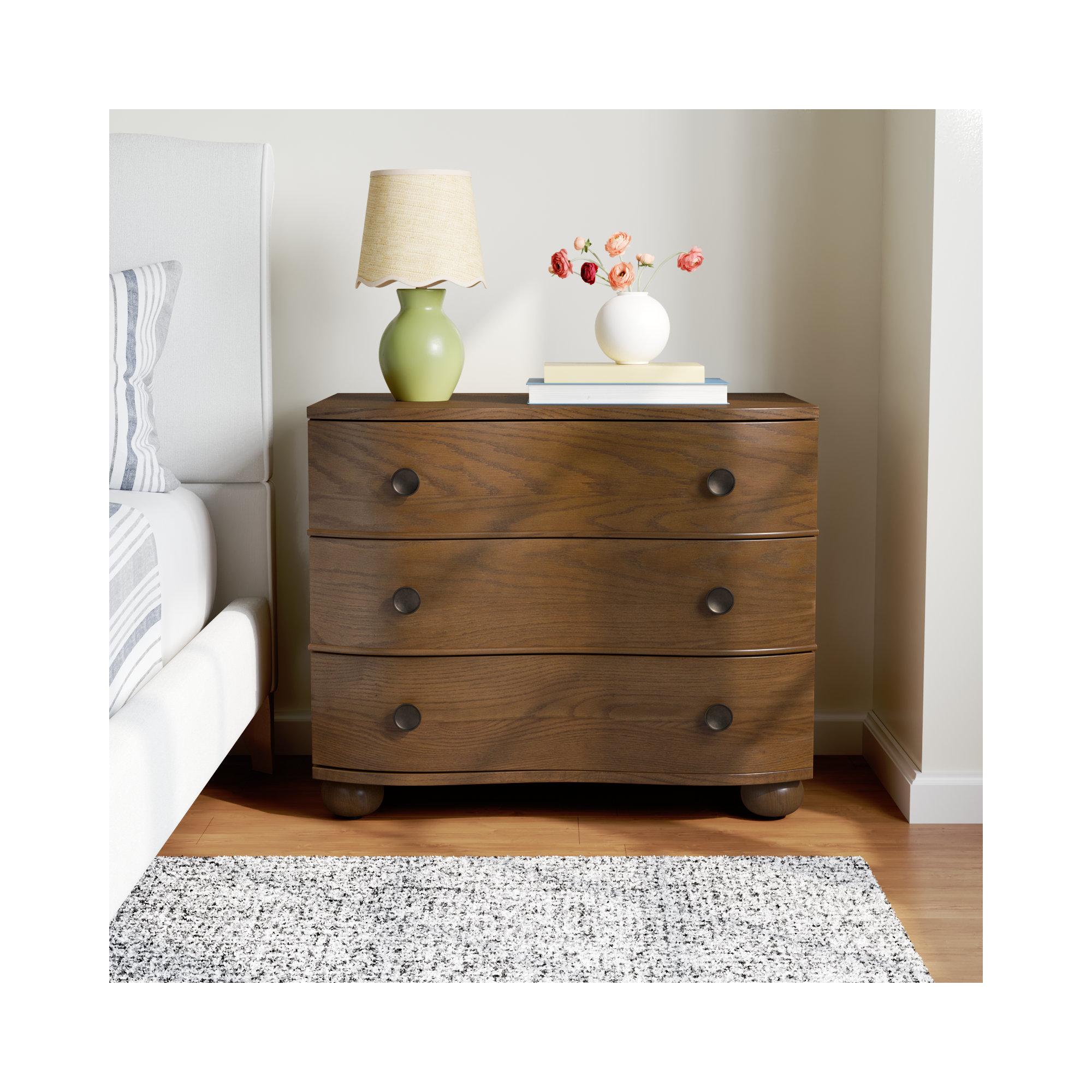 Tariel 3 - Drawer Nightstand, Toasted Oak