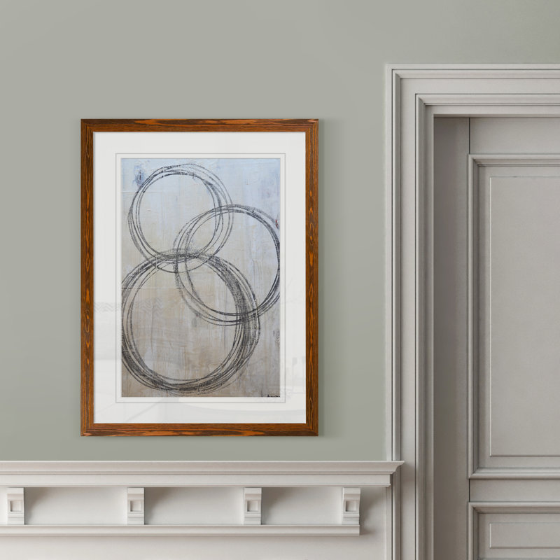 « circulaire i » par paul cezanne-image-cadre de dessin, H 38 po x l 28 po x P 1,25 po, Papier avec cadre érable, Blanc