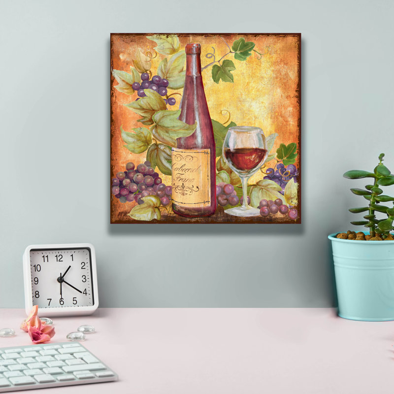 «Grapevine & Wine Red» par Art Licensing Studio, art mural sur toile