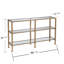 Console étroite en métal avec tablettes en verre - doré | Idée de cadeau-502933919