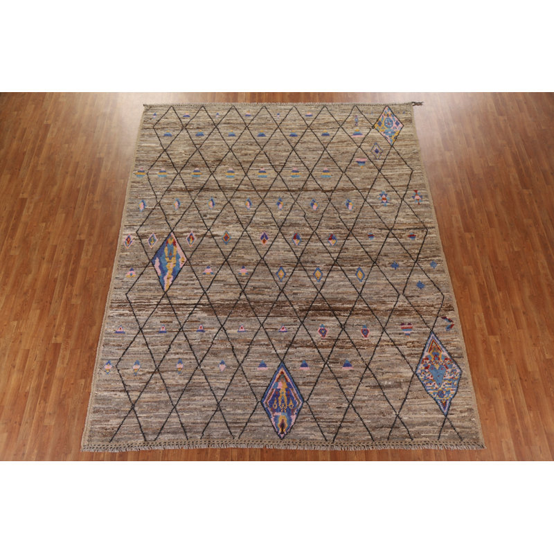 Tapis marocain treillis noué à la main 10 x 12