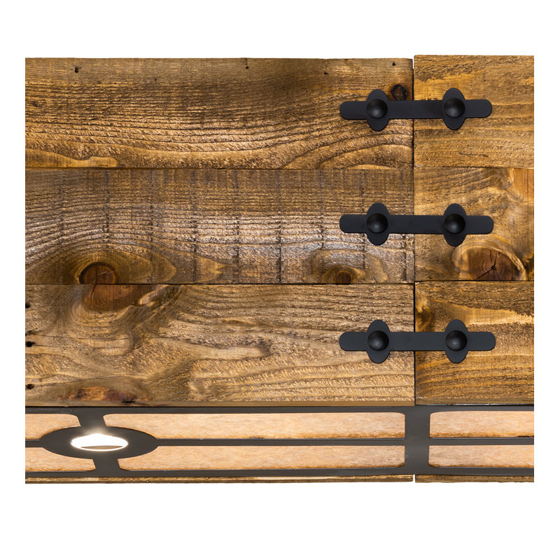 Reclaimed Wood and Bronze 12-Light Island Pendant