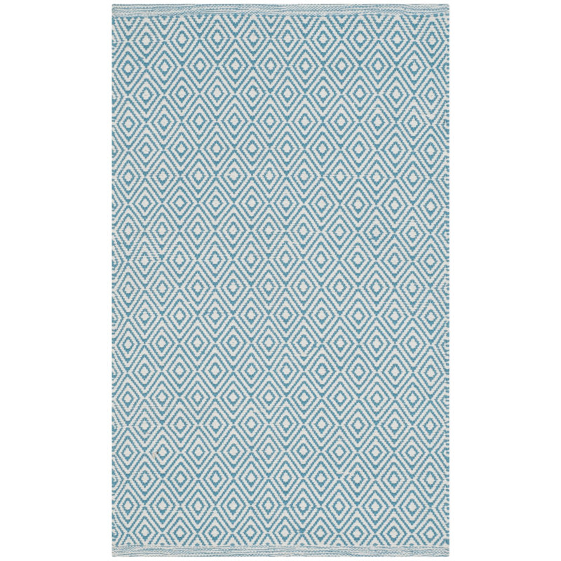 Dryden Hand Woven Cotton Geometric Rug, Round 6'