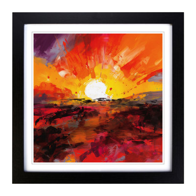 Sunset Gestural Art No.1 - Framed Print