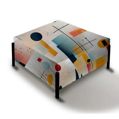 Urban Tranquility - Geometric Large Square Ottoman