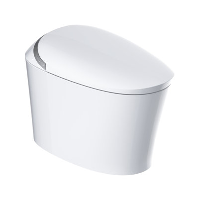 Smart Toilet Bidet With Built-In Tank & Pump Assisted 1000g Flush, Ada Smart Toilets, Heated Seat, Warm Air Dryer, Foot Sensor Flush, Off-Seat Auto Flush, Blackout Flush, Instant Heating & Night Light