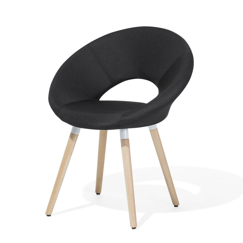 Terrence 46cm H Polyester Blend Upholstered Side Chair, Black